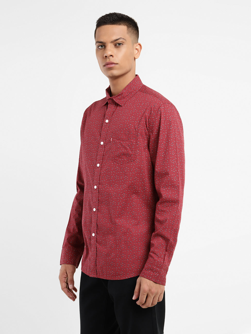 Men's Geometric Print Slim Fit Shirt