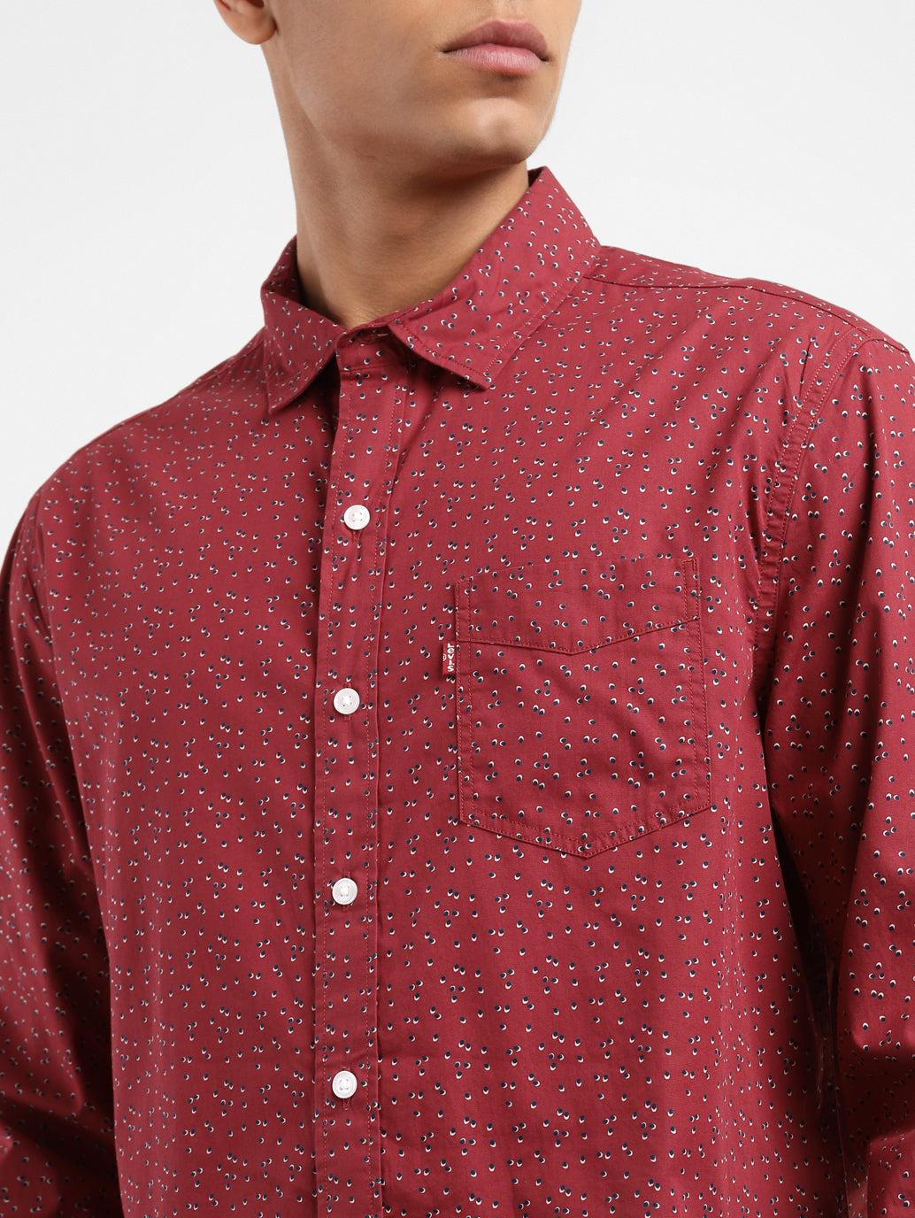 Men's Geometric Print Slim Fit Shirt