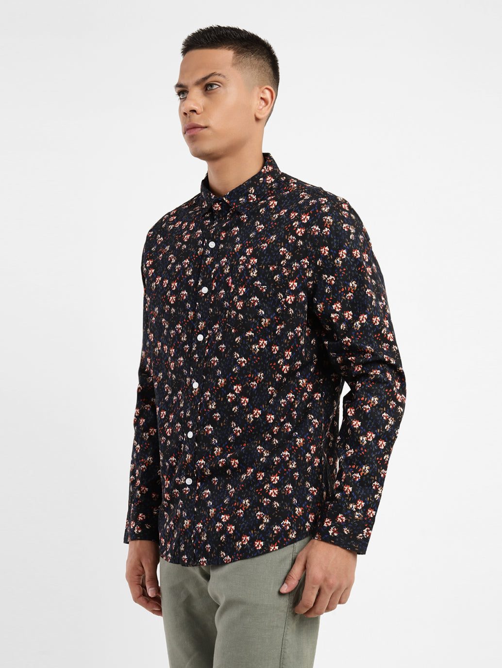 Men's Floral Print Slim Fit Shirt