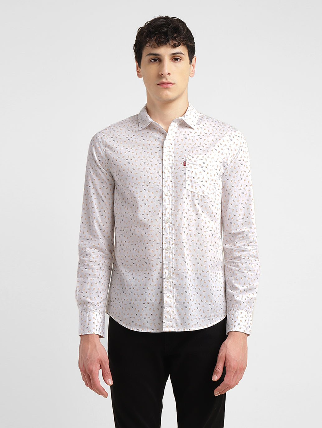 Men's Geometric Print Slim Fit Shirt