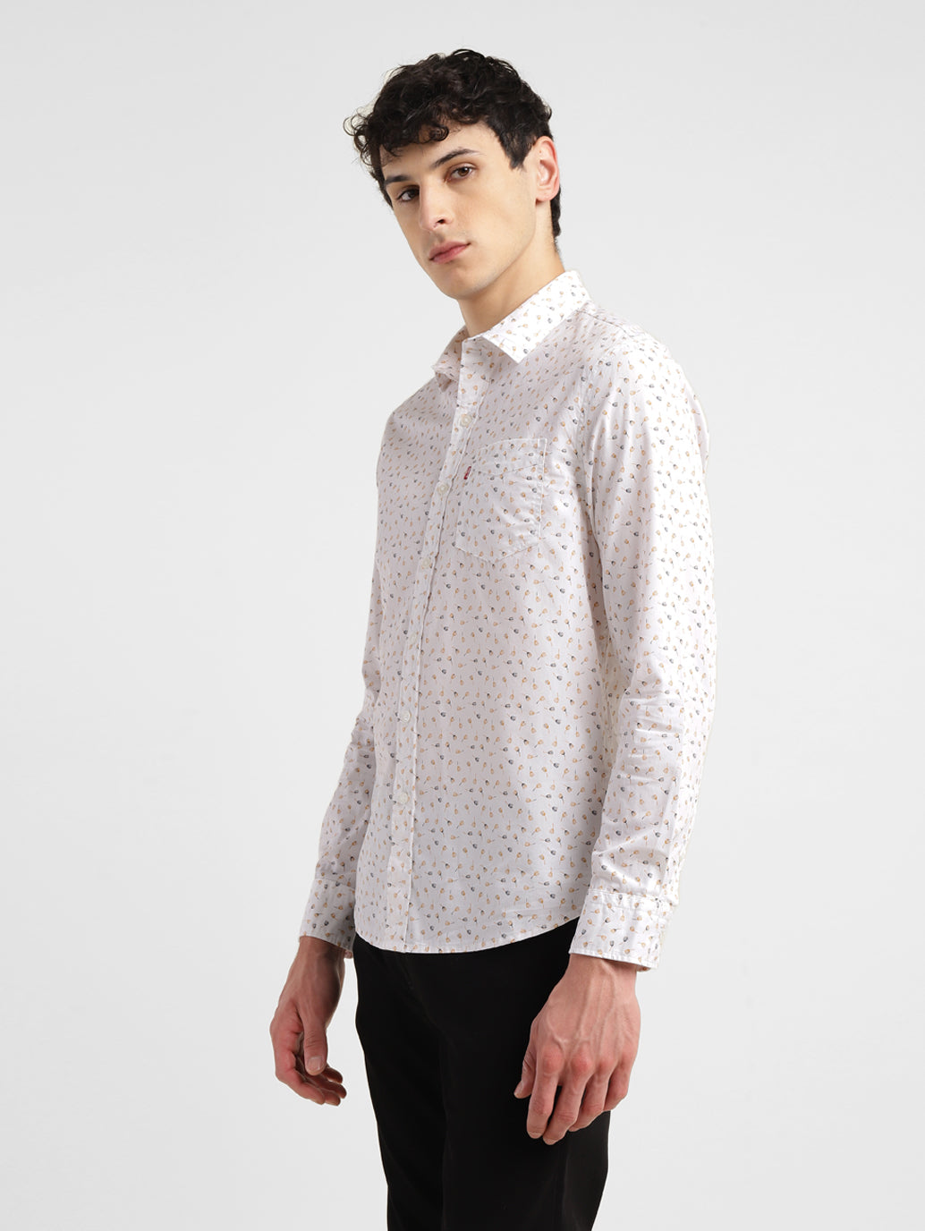 Men's Geometric Print Slim Fit Shirt