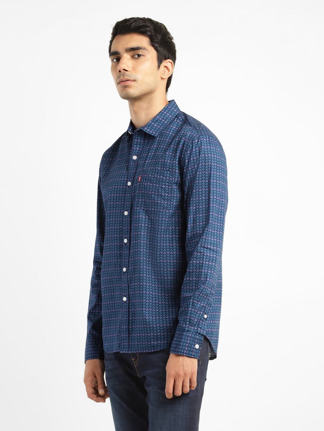 Men's Geometric Print Slim Fit Shirt