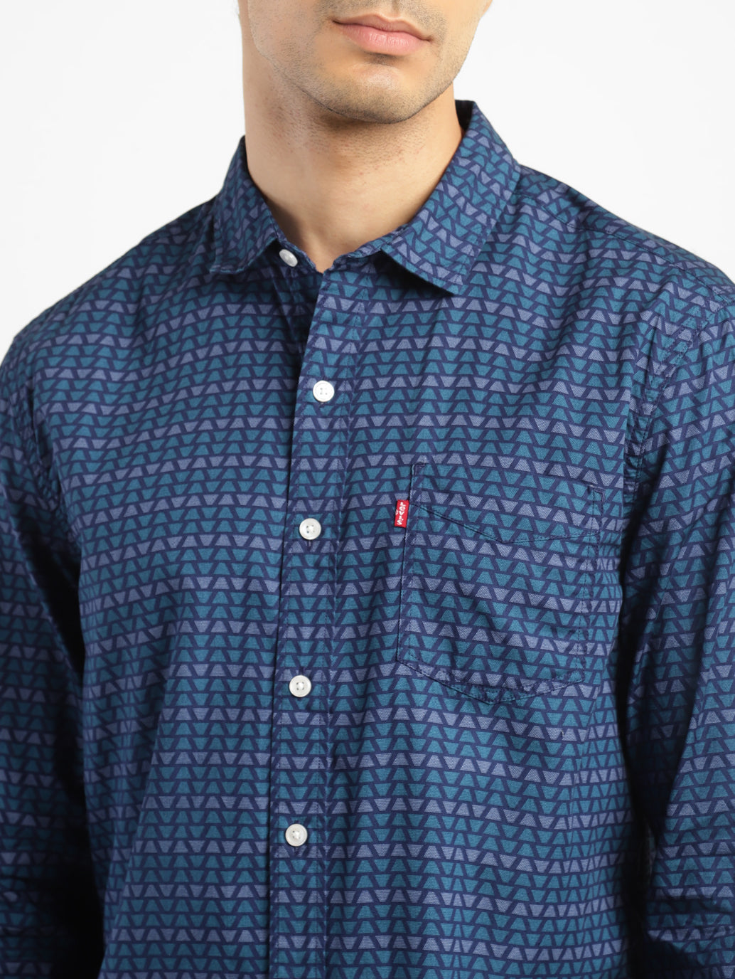 Men's Geometric Print Slim Fit Shirt