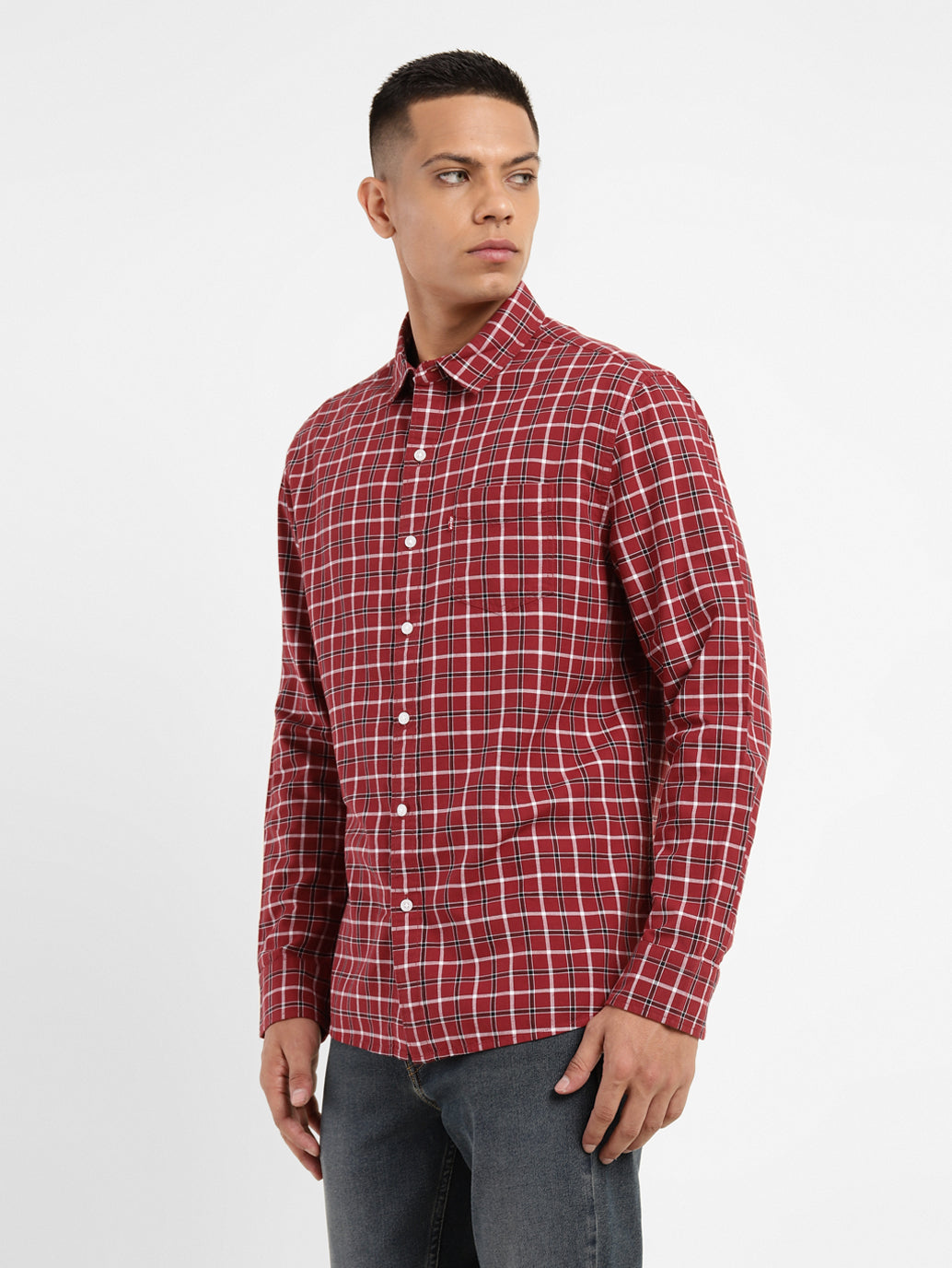 Men's Checkered Slim Fit Shirt