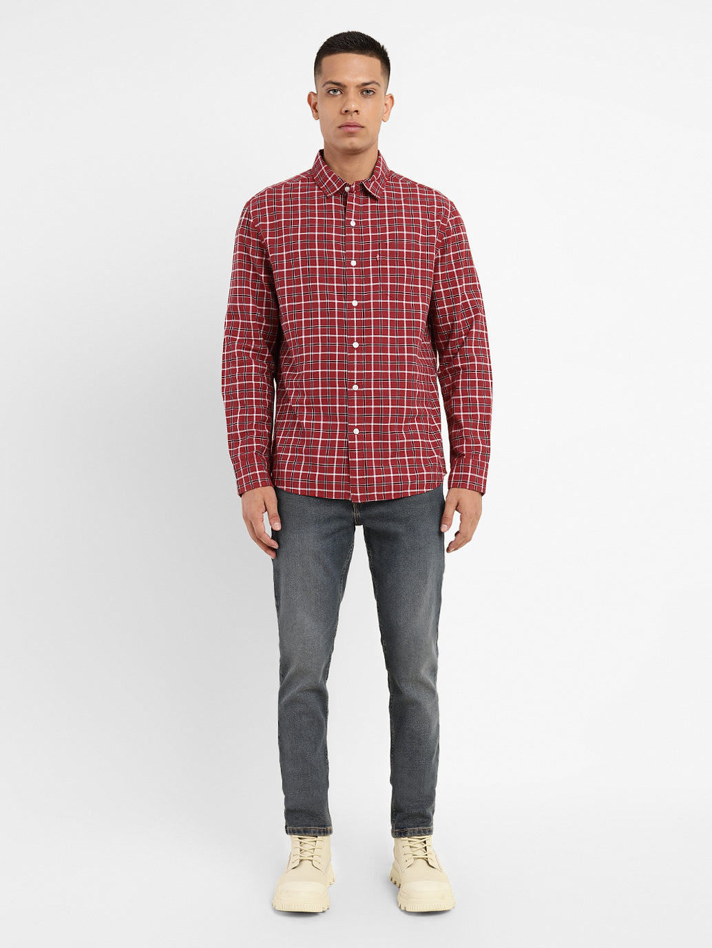 Men's Checkered Slim Fit Shirt