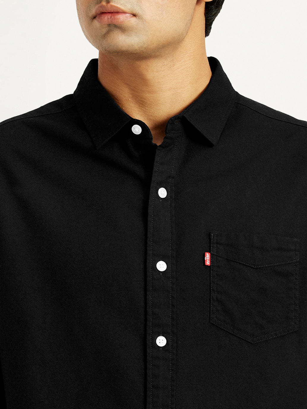 Men's Solid Slim Fit Shirt - Detail View