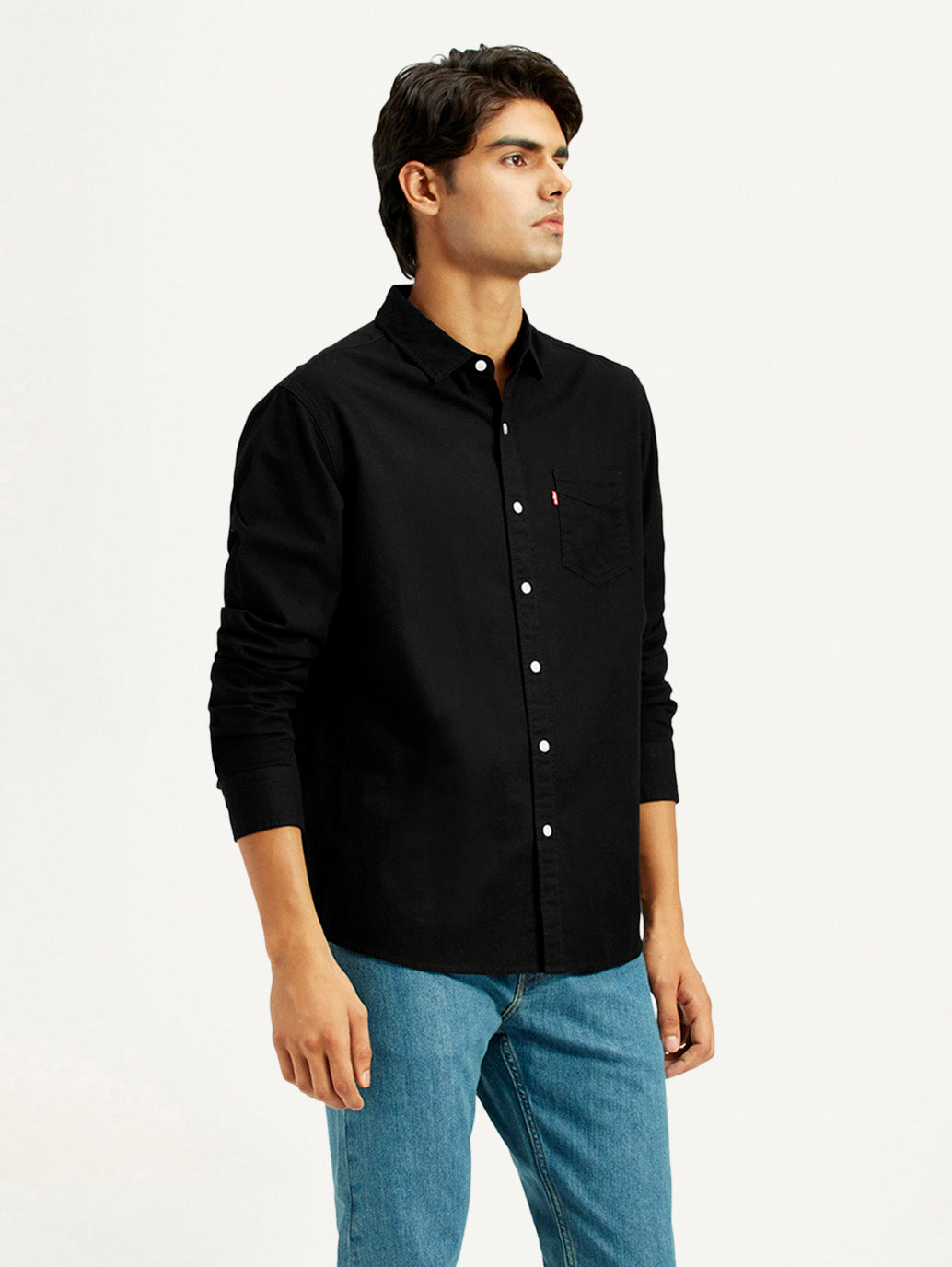 Men's Solid Slim Fit Shirt - Side View