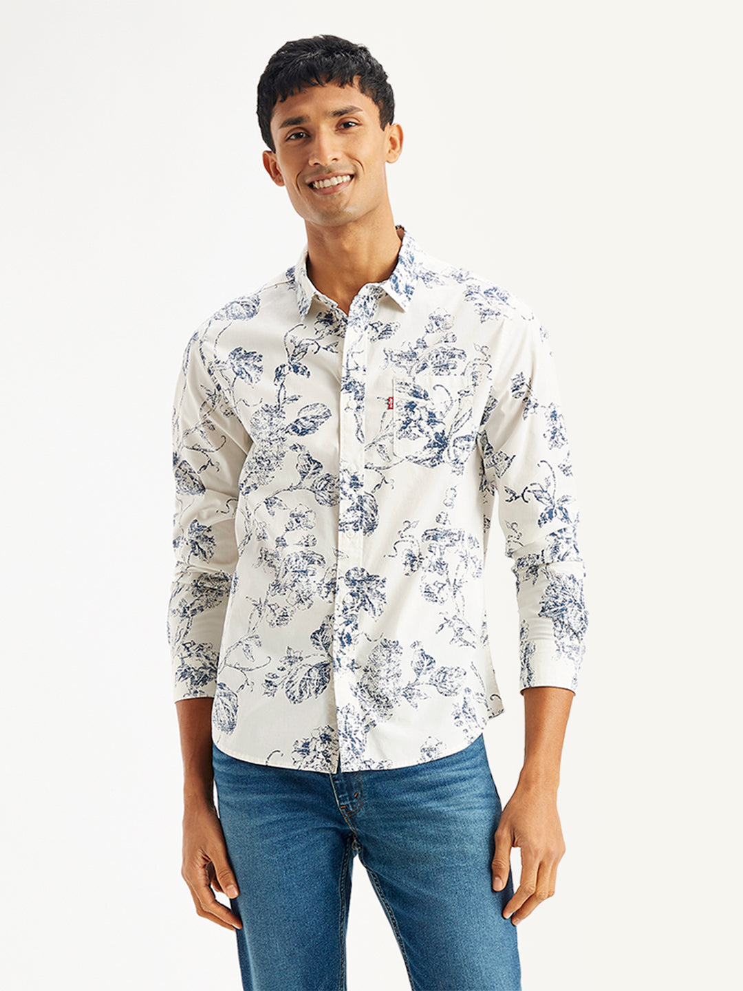 Men's Floral Print Regular Fit Shirt