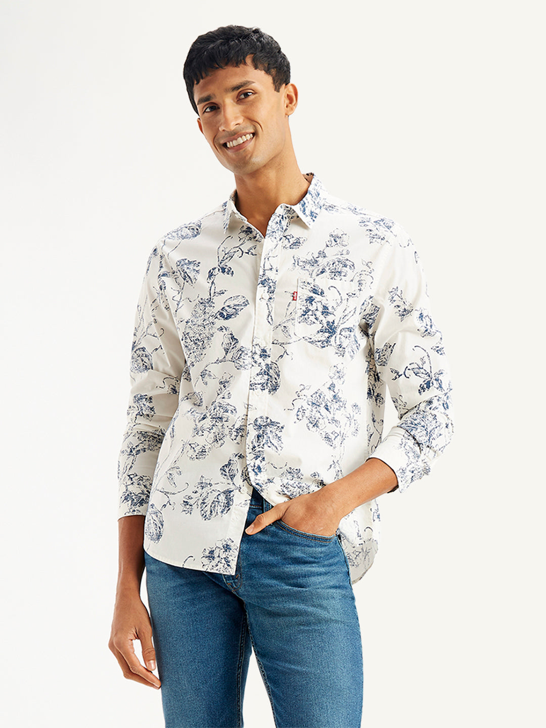 Men's Floral Print Slim Fit Shirt