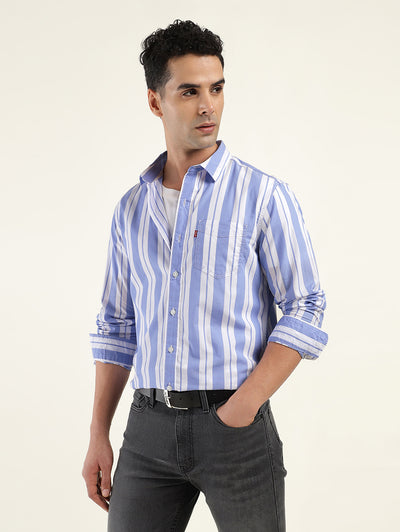 Men's Striped Slim Fit Shirt-image-43