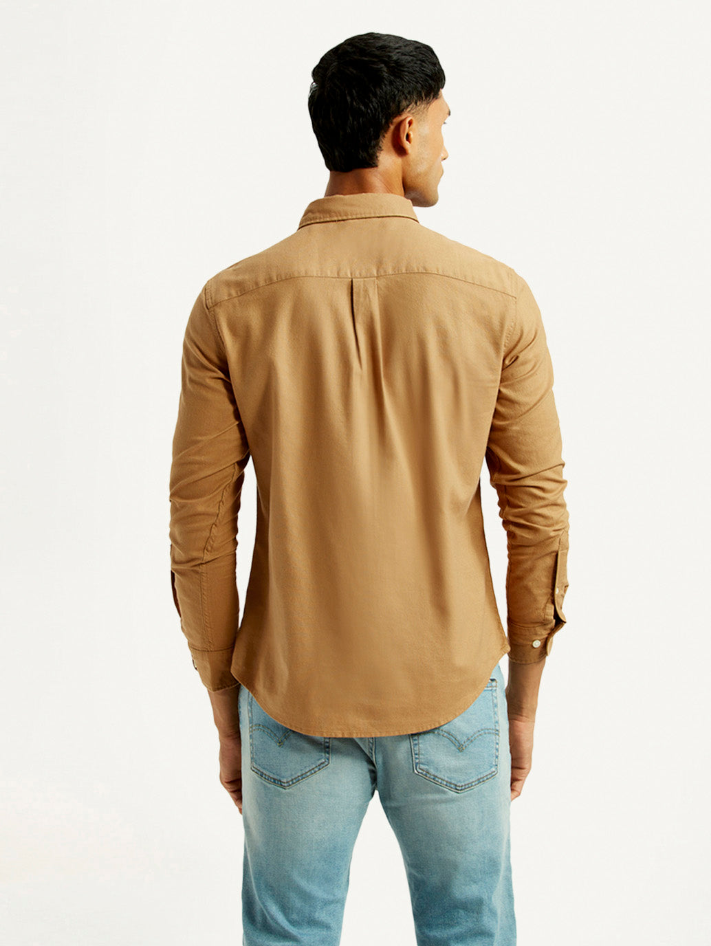 Men's Solid Slim Fit Shirt - Back View