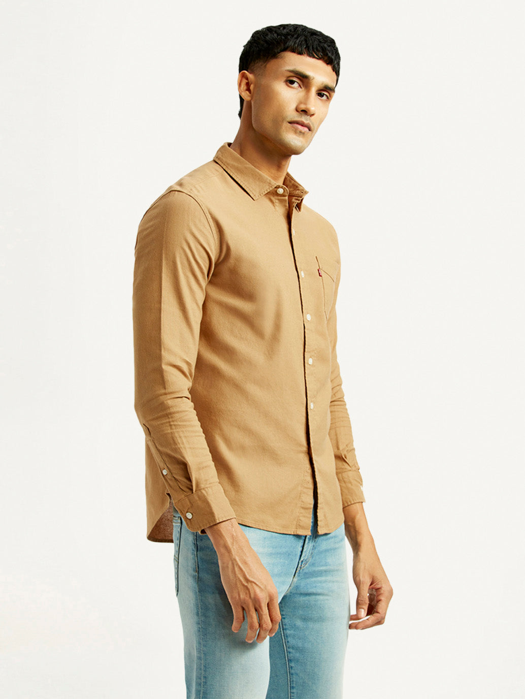 Men's Solid Slim Fit Shirt - Side View