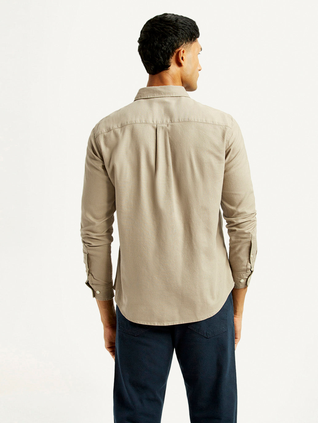 Men's Solid Slim Fit Shirt - Back View