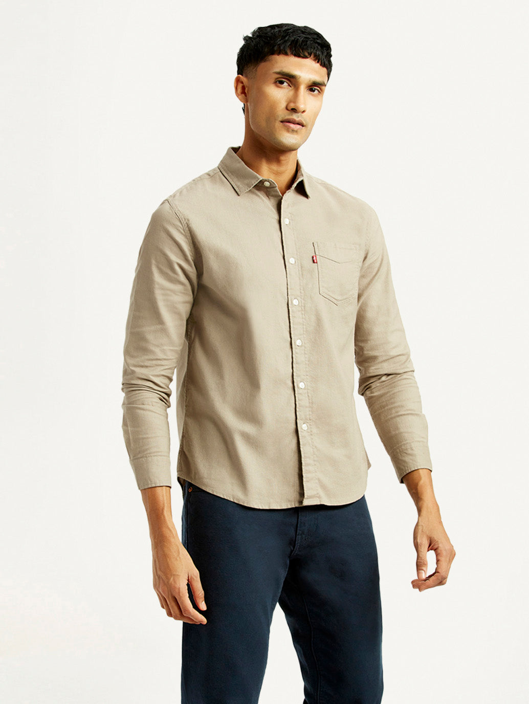 Men's Solid Slim Fit Shirt - Side View
