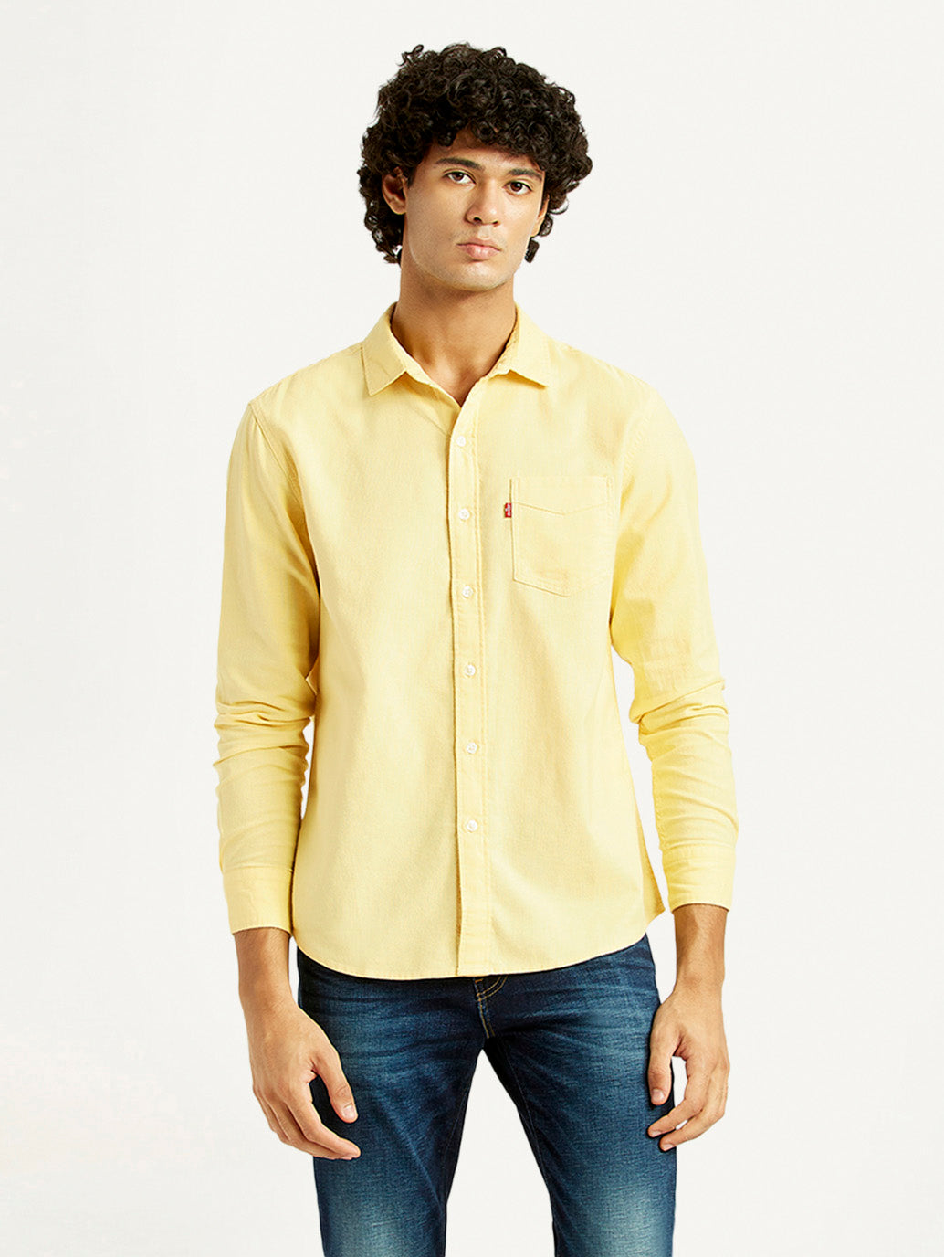 Men's Solid Slim Fit Shirt - Front View