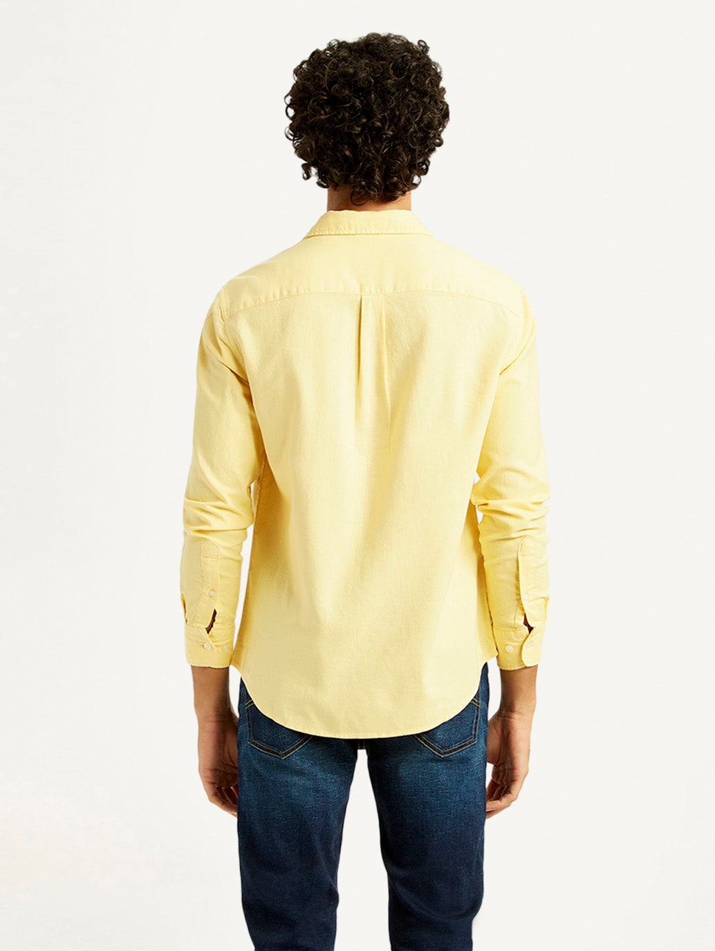 Men's Solid Slim Fit Shirt - Back View