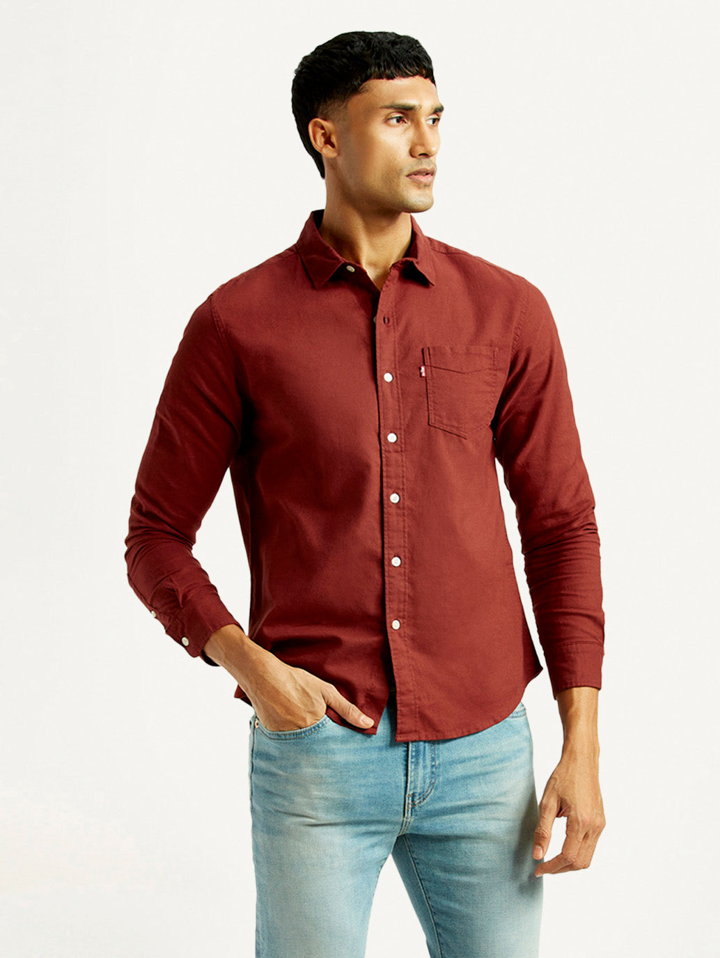 Men's Solid Slim Fit Oxford Shirt
