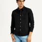 Men's Solid Black Slim Fit Shirt - Styleshot View