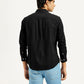 Men's Solid Black Slim Fit Shirt - Back View