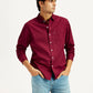 Men's Solid Maroon Slim Fit Shirt - Styleshot View