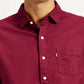 Men's Solid Maroon Slim Fit Shirt - Detail View