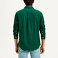 Men's Solid Dark Green Slim Fit Shirt - Back View