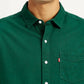 Men's Solid Dark Green Slim Fit Shirt - Detail View