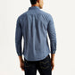 Men's Solid Navy Slim Fit Shirt - Back View