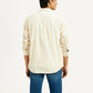 Men's Striped Beige Slim Fit Shirt - Back View