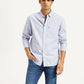 Men's Striped Light Blue Slim Fit Shirt - Styleshot View