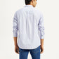 Men's Striped Light Blue Slim Fit Shirt - Back View