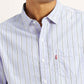 Men's Striped Light Blue Slim Fit Shirt - Detail View