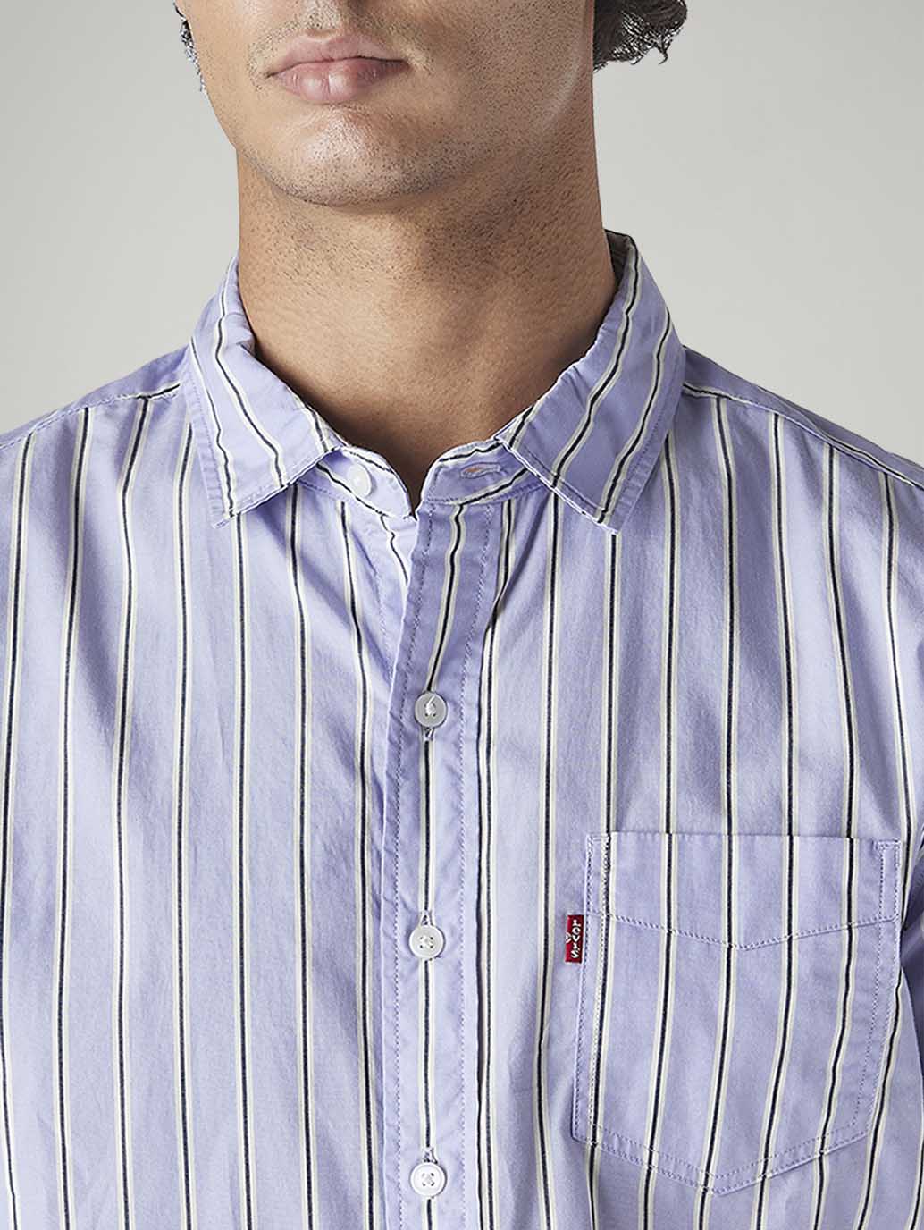 Men's Striped Slim Fit Shirt - Detail View