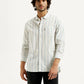 Men's Striped White Slim Fit Shirt - Styleshot View