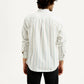 Men's Striped White Slim Fit Shirt - Back View