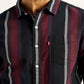 Men's Striped Multi Color Slim Fit Shirt - Detail View