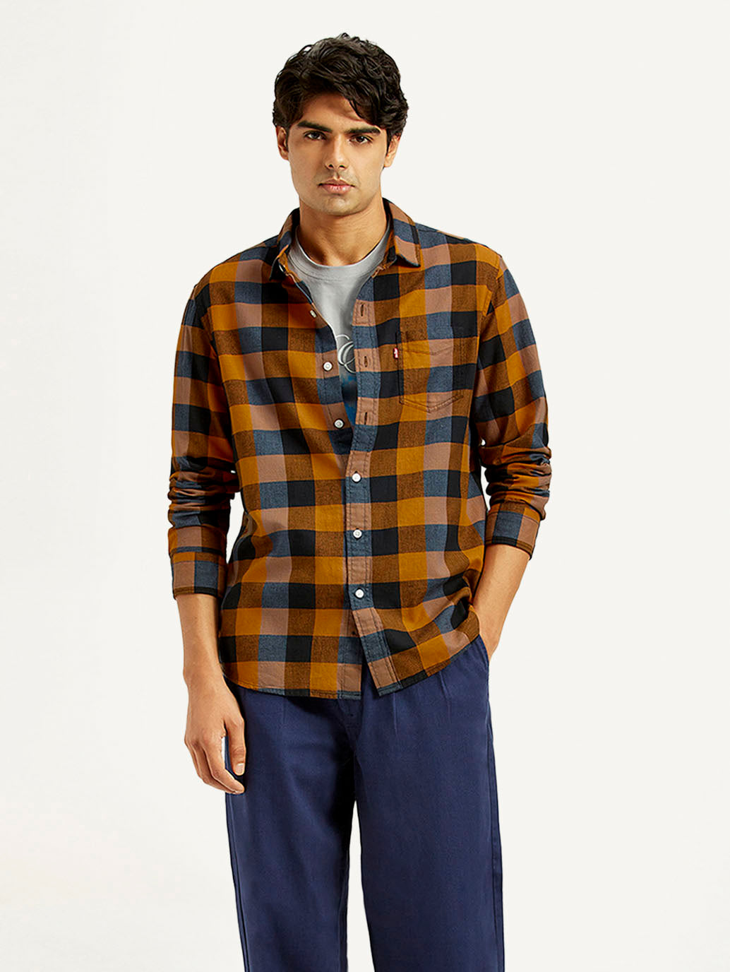 Men's Checkered Multi Color Slim Fit Shirt