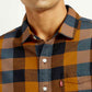 Men's Checkered Multi Color Slim Fit Shirt - Detail View