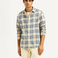 Men's Checkered Beige Slim Fit Shirt - Styleshot View