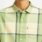 Men's Checkered Light Green Slim Fit Shirt - Detail View