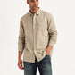 Men's Solid Beige Slim Fit Shirt - Styleshot View