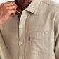 Men's Solid Beige Slim Fit Shirt - Detail View