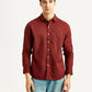 Men's Solid Maroon Slim Fit Shirt - Front View
