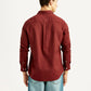 Men's Solid Maroon Slim Fit Shirt - Back View