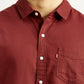 Men's Solid Maroon Slim Fit Shirt - Detail View