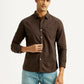 Men's Solid Brown Slim Fit Shirt - Styleshot View