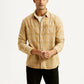 Men's Checkered Beige Slim Fit Shirt - Styleshot View