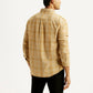 Men's Checkered Beige Slim Fit Shirt - Back View