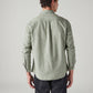 Men's Solid Slim Fit Overdyed Shirt - Back View