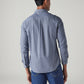 Men's Solid Slim Fit Overdyed Chambray Shirt - Back View